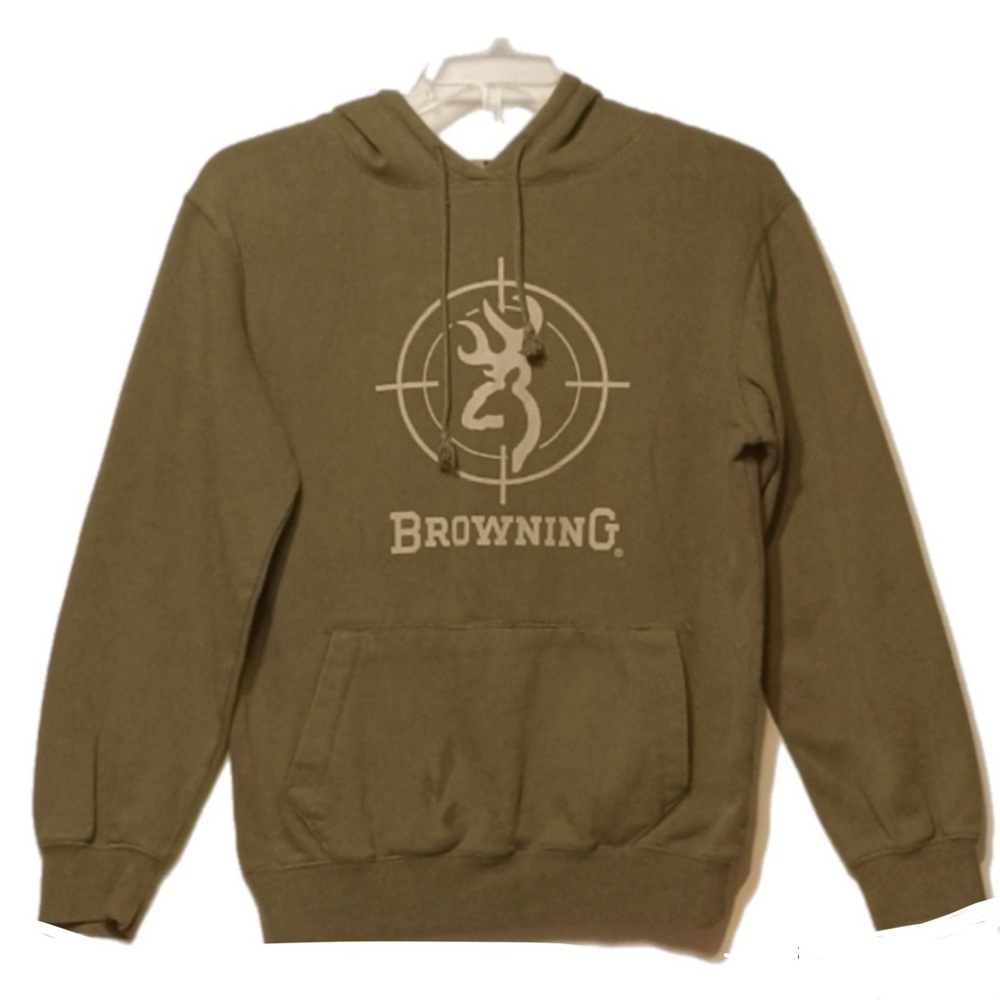 Browning Buckmark Hoodie Olive Green Pullover S Workwear